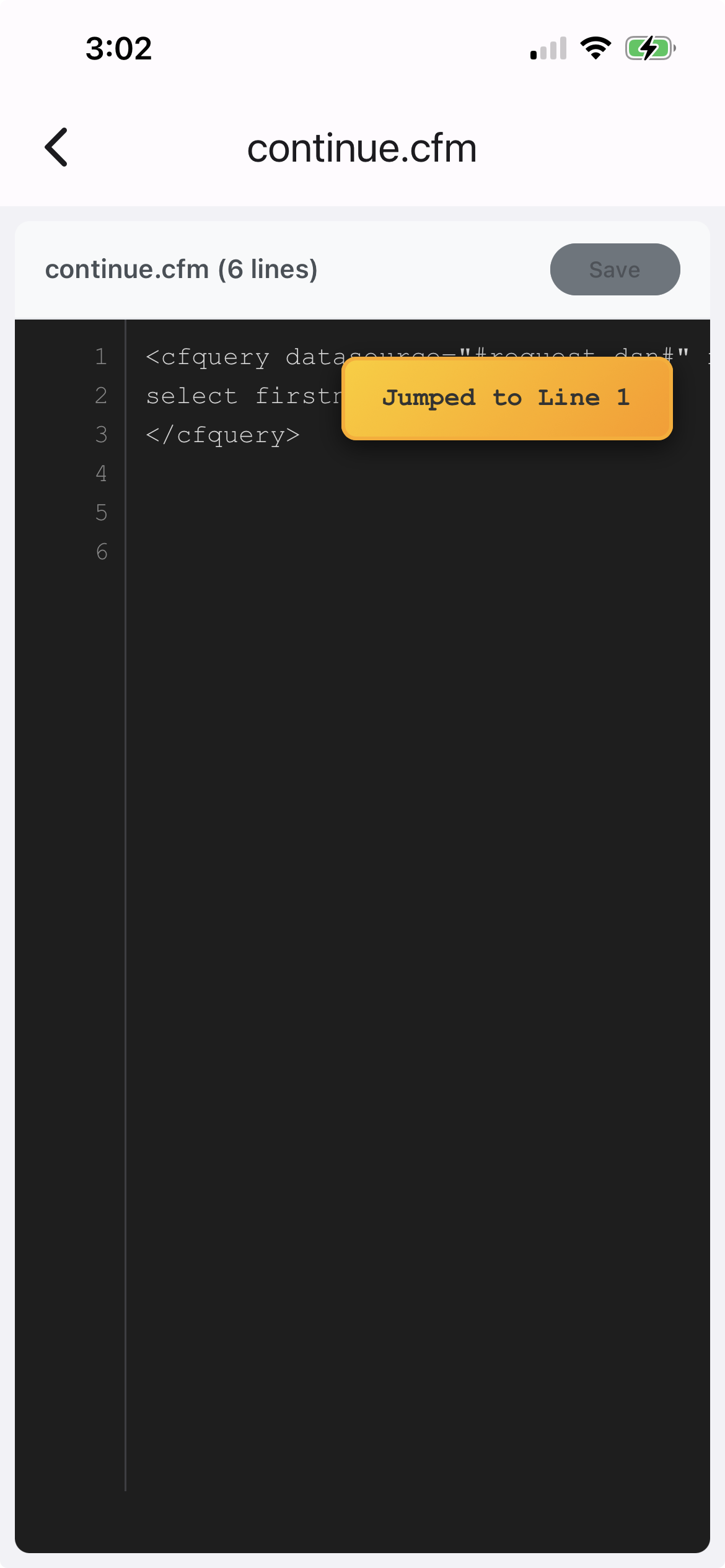 Code Editing Interface